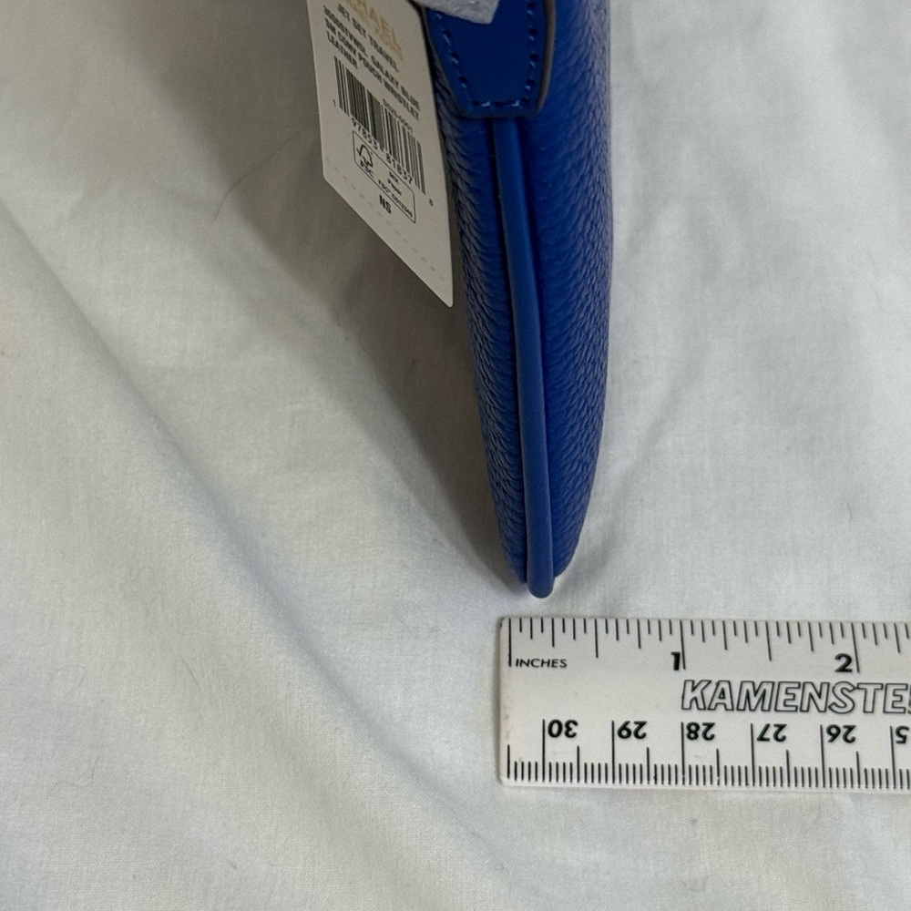 Michael Kors Jet Set Galaxy Blue Pebbled Leather Wristlet, NWT - Picture 8 of 14